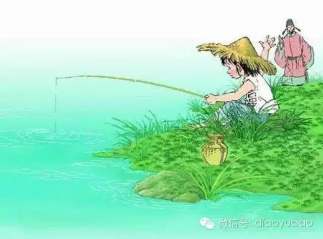 喜欢钓鱼的孩子学不坏!