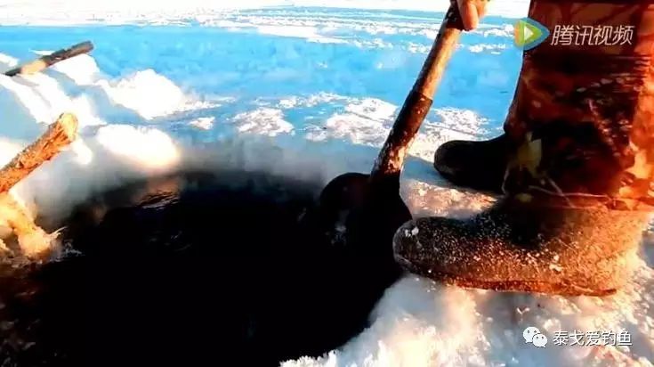【高清视频】冰钓大鱼，画质清晰的我以为在拍电影