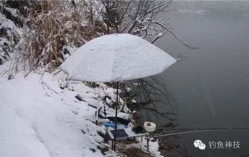 雪下这样，冒着大雪去钓鱼，为了钓鱼也是拼了