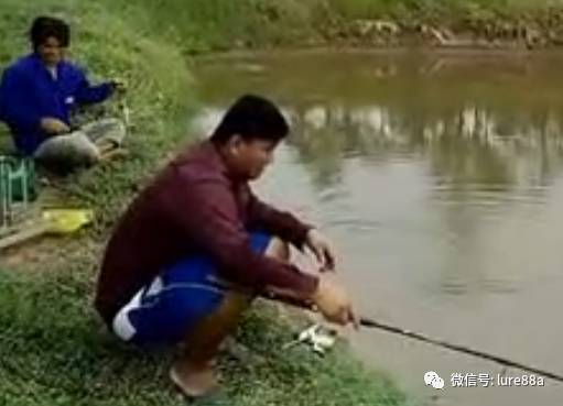 实拍农村小伙双竿路亚钓鱼，技术令人羡慕