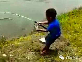 孩子钓鱼，爸爸来抄鱼！